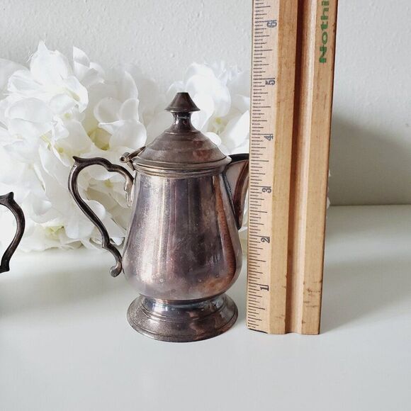 Vintage Victorian Silver Sugar Bowl and Creamer Set Decorative - Picture 5 of 16